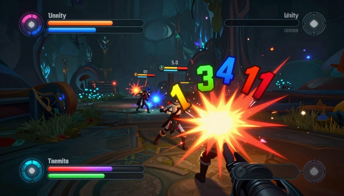 Unity HUD system, health bar UI tutorial mobile